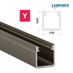 LED Alumínium Profil Magas falú [Y] Bronz 3 méter