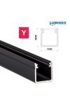 Led profil led szalagokhoz Magas falú fekete 2 méteres alumínium Led profil led szalagokhoz Magas falú fekete 2 méteres alumínium