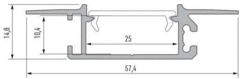 LED Alumínium Profil ZATI Ezüst 3 méter