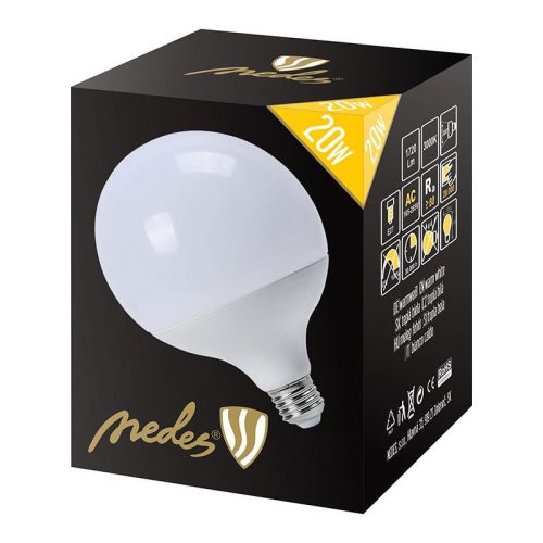 Nedes Led Izzó G125 E27 20W Meleg fehér