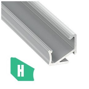 LED ALUMÍNIUM PROFIL ASSZIMETRIKUS SAROKBA RÖGZÍTHETŐ (H)