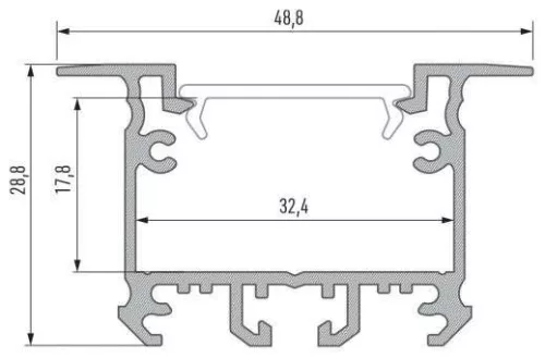 Led Alumínium Profil inTALIA 1 méter Ezüst